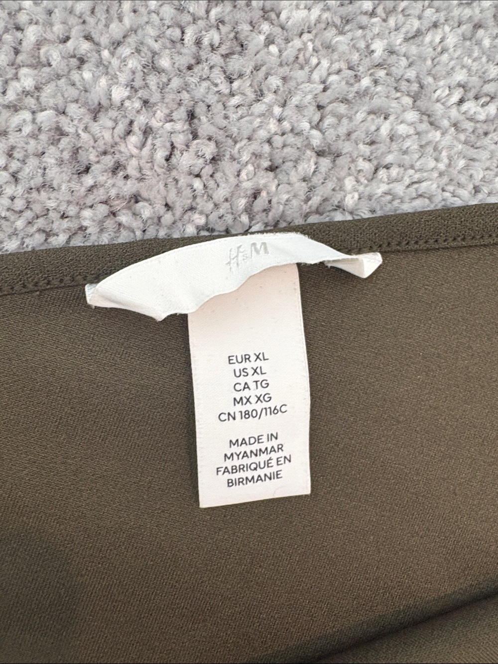 H&M Olive One-Shoulder Women's Top - Picture 2 of 2